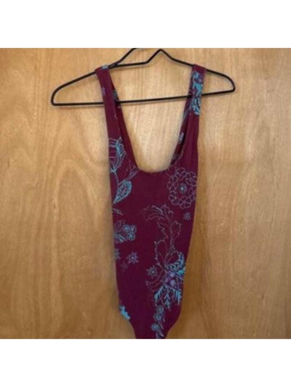 Free People Intimately Y2K Floral Criss Cross Bodysuit S